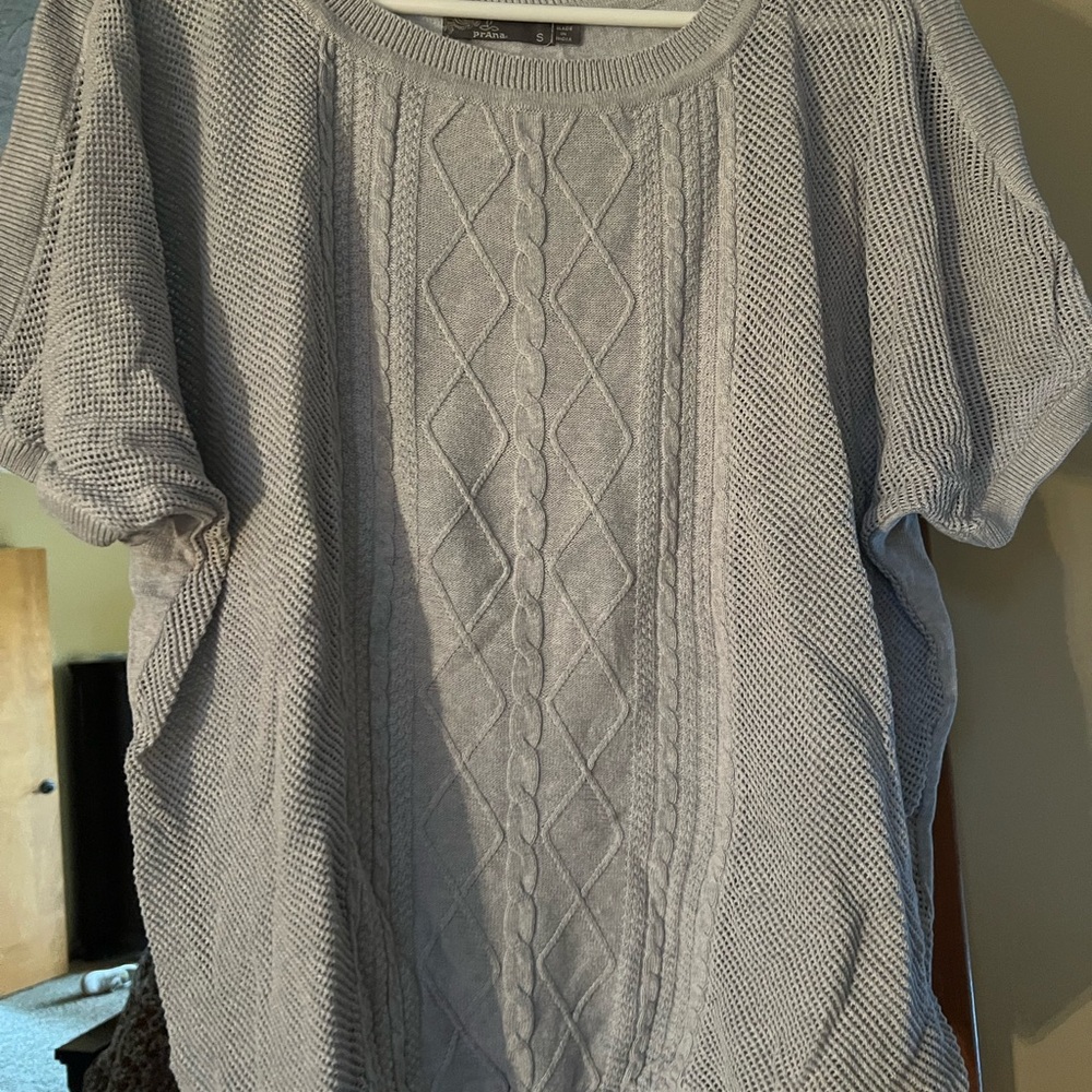 Prana Gray Cable Knit Women's Top
